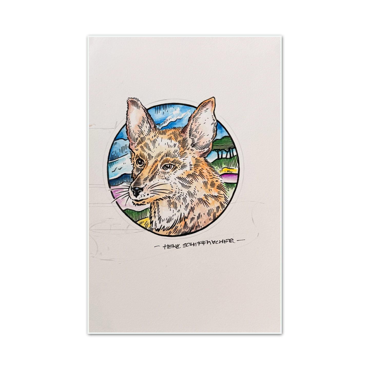 Schiffmacher's Original 'Fox Can Study' - Artwork - Straight from the Basement Collection