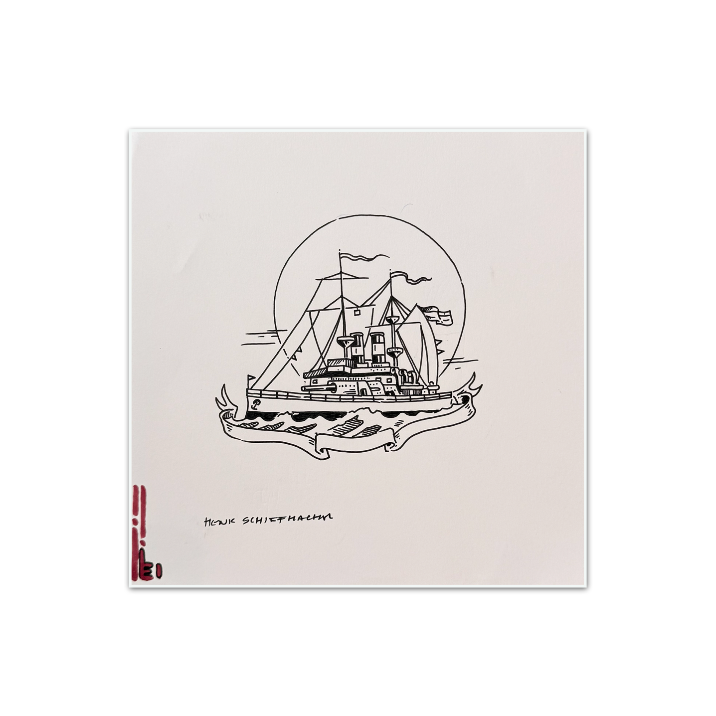 Schiffmacher's Original 'Warship' - Artwork - Straight from the Basement Collection