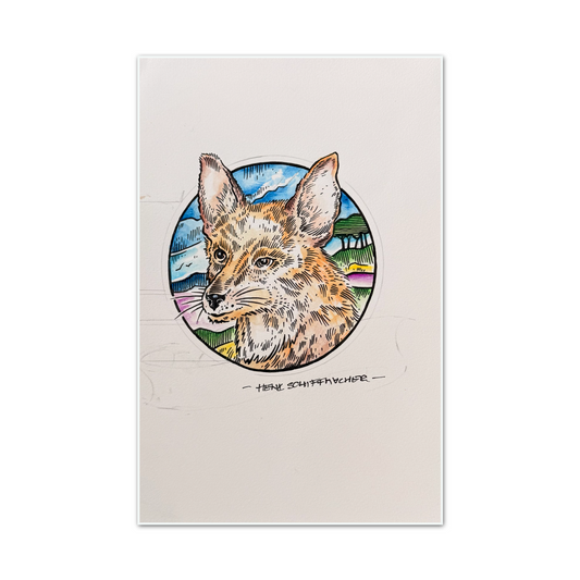 Schiffmacher's Original 'Fox Can Study' - Artwork - Straight from the Basement Collection