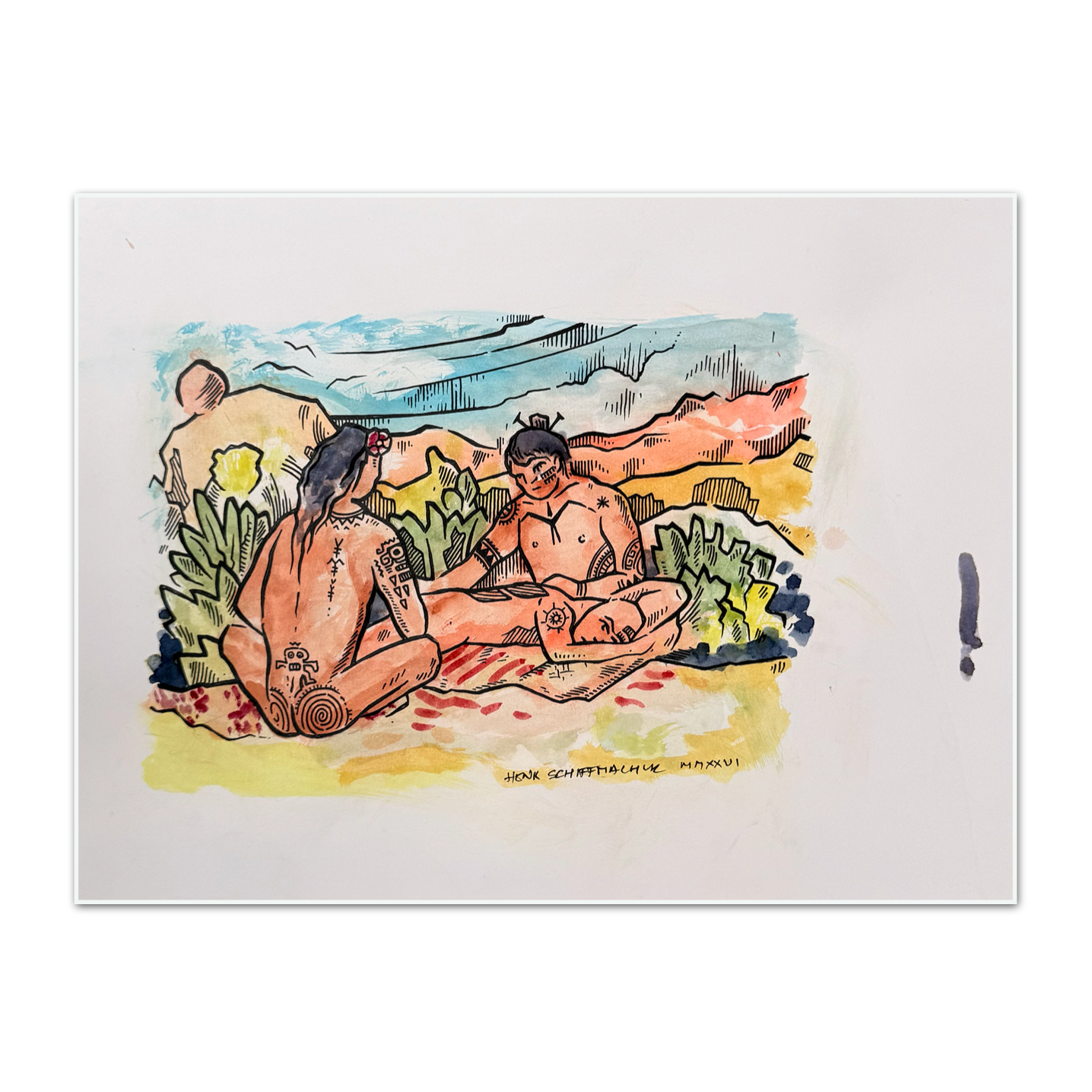 Schiffmacher's Original 'Naked Tribal People' - Artwork - Straight from the Basement Collection
