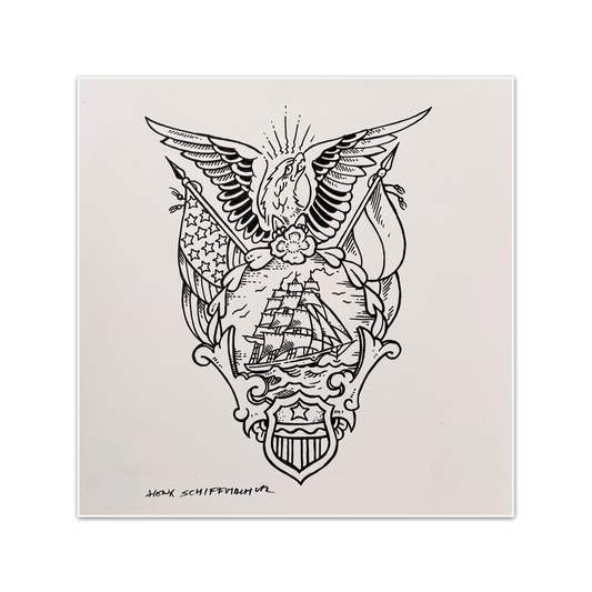 Schiffmacher's Original 'Eagle, Ship, Shield' - Artwork - Straight from the Basement Collection