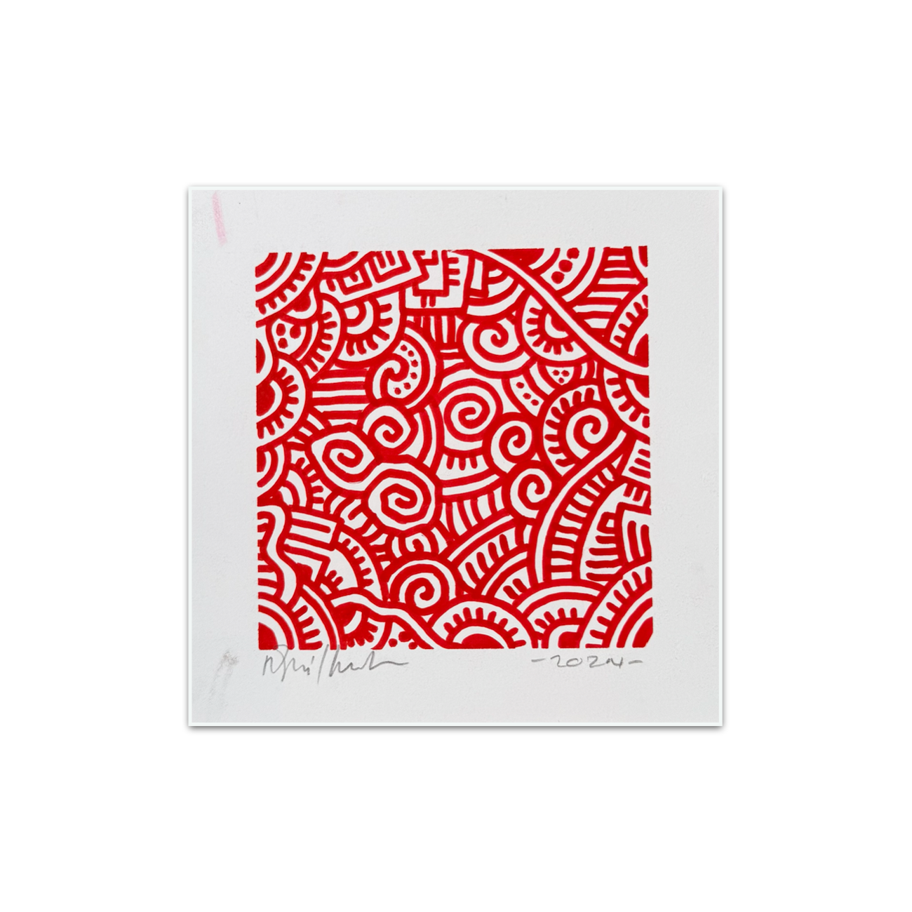 Schiffmacher's Original 'Red Pattern Study' - Artwork - Straight from the Basement Collection