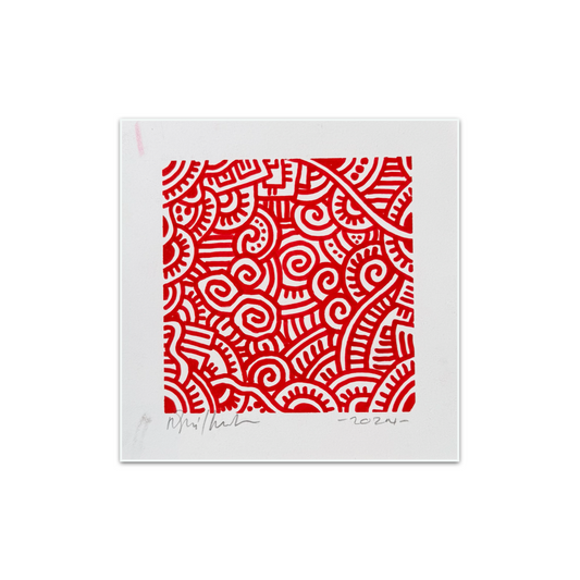 Schiffmacher's Original 'Red Pattern Study' - Artwork - Straight from the Basement Collection