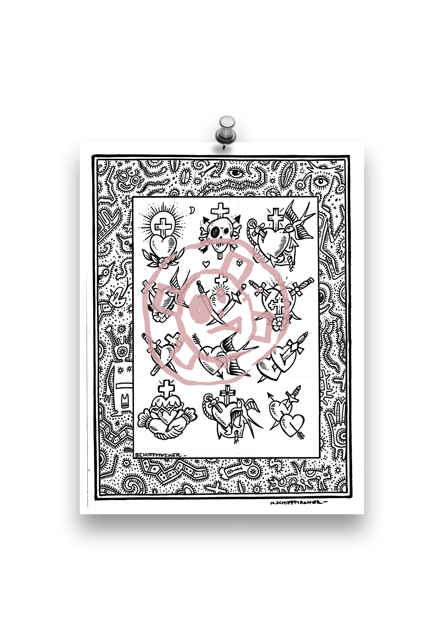 Schiffmacher's 'Two Dogs Fucking. Love Tattoos.' Post Cards (10pcs)