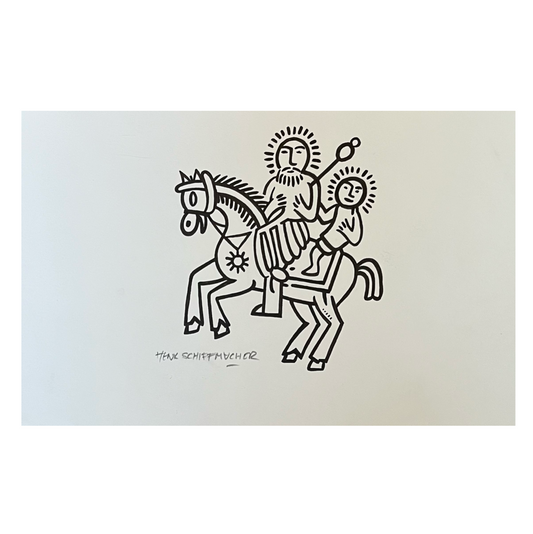 Schiffmacher's Original 'Man on Horse' - Artwork - Straight from the Basement Collection